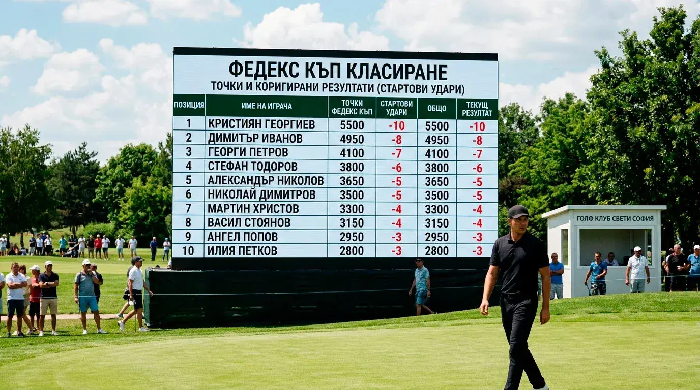 Класиране на FedEx Cup с точки и стартови удари
