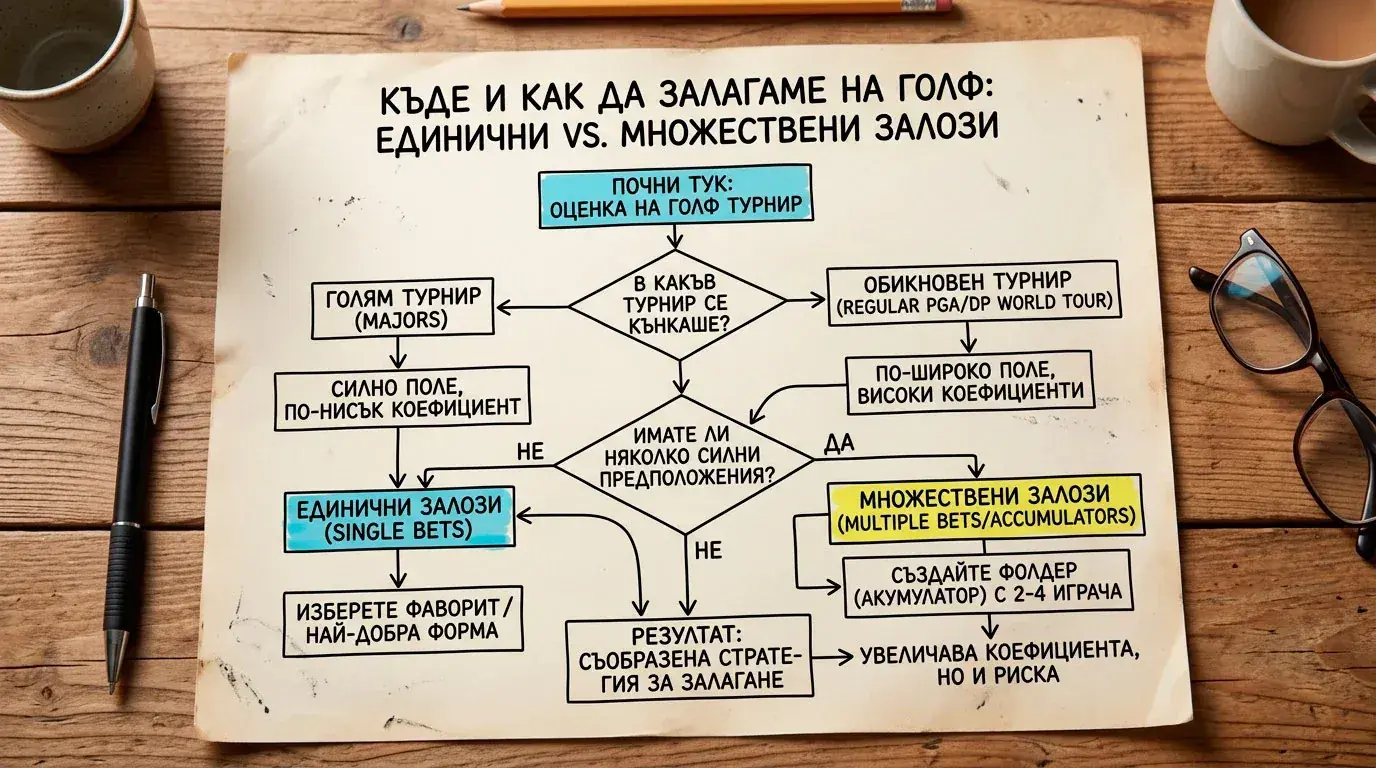 Схема за избор между единичен и множествен голф залог