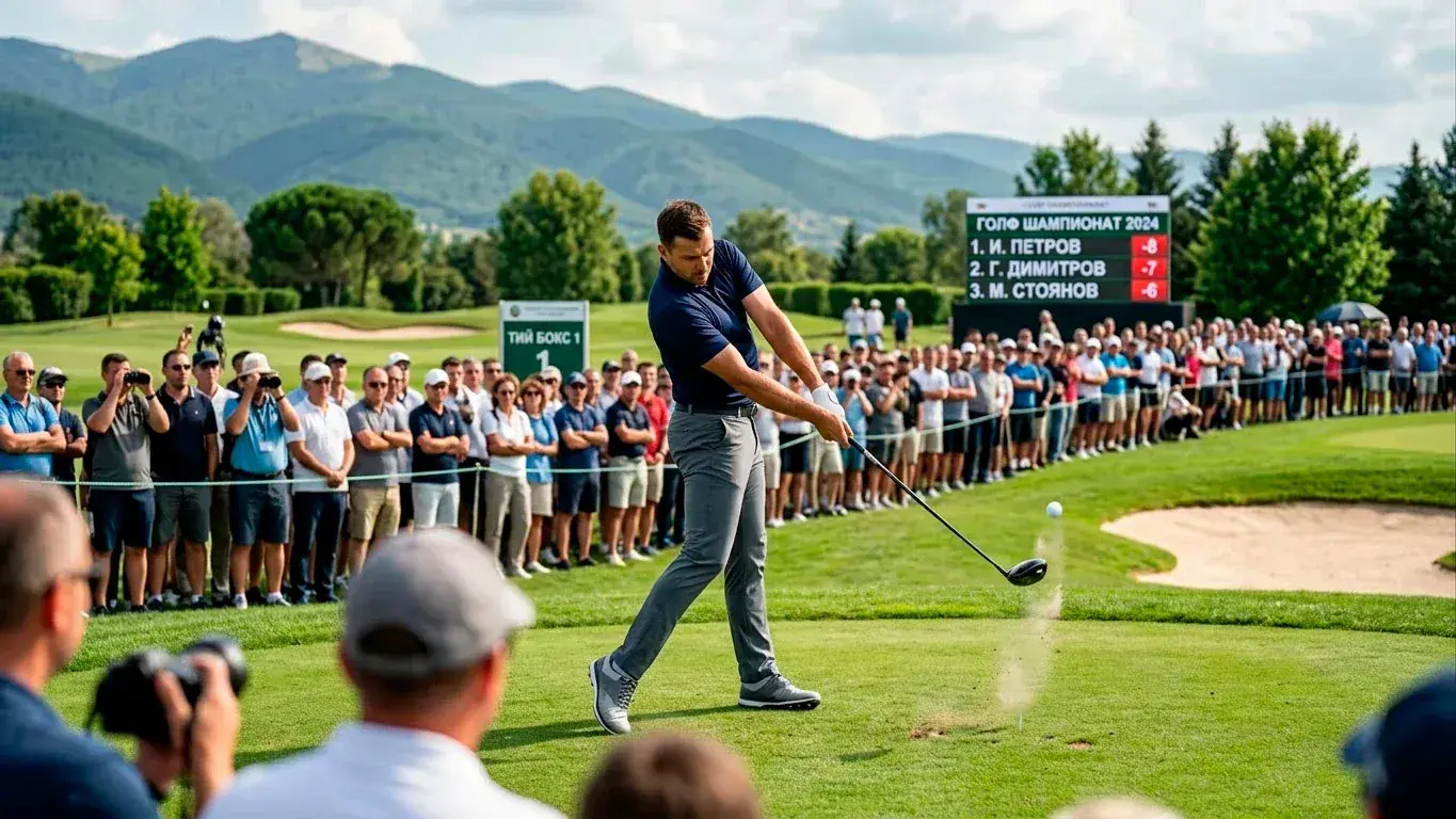 Голфър удря от тийа на PGA Championship