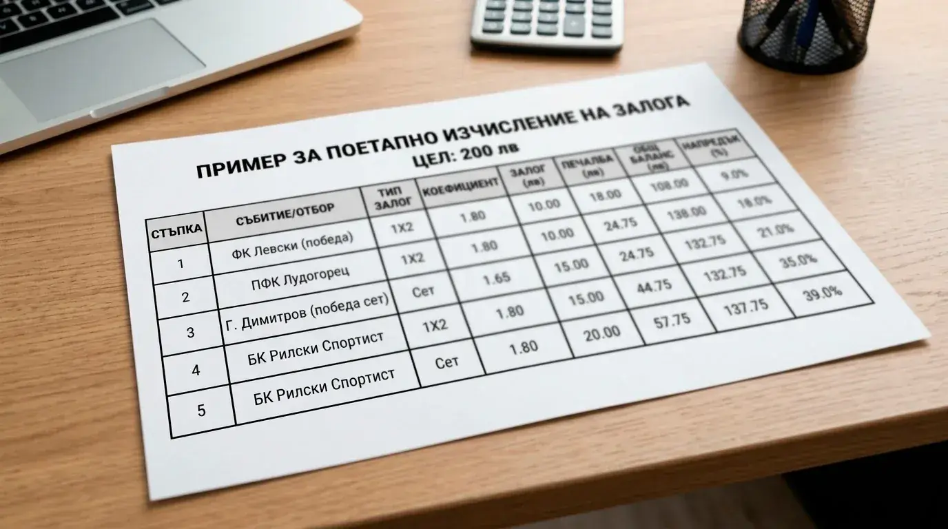 Пример за изчисление на превъртане на голф бонус